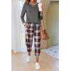 Ekouaer Pajamas For Women Comfy Long Sleeve Jogger Set Lounge Pjs Set With Pockets(Classic Grey Plaid)