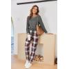 Ekouaer Pajamas For Women Comfy Long Sleeve Jogger Set Lounge Pjs Set With Pockets(Classic Grey Plaid)