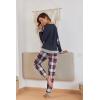 Ekouaer Pajamas For Women Comfy Long Sleeve Jogger Set Lounge Pjs Set With Pockets(Classic Navy Plaid)