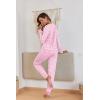 Ekouaer Pajamas For Women Comfy Long Sleeve Jogger Set Lounge Pjs Set With Pockets(Cute Pink Polka Dots)