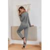 Ekouaer Pajamas For Women Comfy Long Sleeve Jogger Set Lounge Pjs Set With Pockets(Deep Grey)