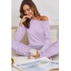 Ekouaer Pajamas For Women Comfy Long Sleeve Jogger Set Lounge Pjs Set With Pockets(Floral Pink Purple)