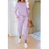 Ekouaer Pajamas For Women Comfy Long Sleeve Jogger Set Lounge Pjs Set With Pockets(Floral Pink Purple)