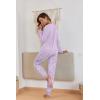 Ekouaer Pajamas For Women Comfy Long Sleeve Jogger Set Lounge Pjs Set With Pockets(Floral Pink Purple)