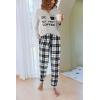 Ekouaer Pajamas For Women Comfy Long Sleeve Jogger Set Lounge Pjs Set With Pockets(Grey Plaid)