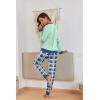 Ekouaer Pajamas For Women Comfy Long Sleeve Jogger Set Lounge Pjs Set With Pockets(Ice Green Plaid)