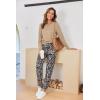 Ekouaer Pajamas For Women Comfy Long Sleeve Jogger Set Lounge Pjs Set With Pockets(Leopard Khaki)