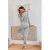 Ekouaer Pajamas For Women Comfy Long Sleeve Jogger Set Lounge Pjs Set With Pockets(Light Grey)