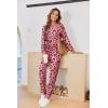 Ekouaer Pajamas For Women Comfy Long Sleeve Jogger Set Lounge Pjs Set With Pockets(Pink Leopard)