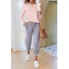 Ekouaer Pajamas For Women Comfy Long Sleeve Jogger Set Lounge Pjs Set With Pockets(Pink Polka Dots)