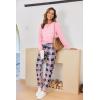 Ekouaer Pajamas For Women Comfy Long Sleeve Jogger Set Lounge Pjs Set With Pockets(Pink Princess Plaid)