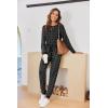 Ekouaer Pajamas For Women Comfy Long Sleeve Jogger Set Lounge Pjs Set With Pockets(Polka Dots_black)