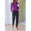 Ekouaer Pajamas For Women Comfy Long Sleeve Jogger Set Lounge Pjs Set With Pockets(Purple Polka Dots)
