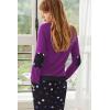 Ekouaer Pajamas For Women Comfy Long Sleeve Jogger Set Lounge Pjs Set With Pockets(Purple Polka Dots)
