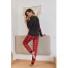 Ekouaer Pajamas For Women Comfy Long Sleeve Jogger Set Lounge Pjs Set With Pockets(Red Plaid)