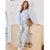 Ekouaer Pajamas For Women Comfy Long Sleeve Jogger Set Lounge Pjs Set With Pockets(Teddy-blue)