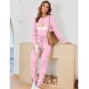 Ekouaer Pajamas For Women Comfy Long Sleeve Jogger Set Lounge Pjs Set With Pockets(Teddy-pink)