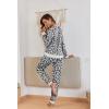 Ekouaer Pajamas For Women Comfy Long Sleeve Jogger Set Lounge Pjs Set With Pockets(White Leopard)