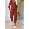 Ekouaer Pajamas For Women Comfy Long Sleeve Jogger Set Lounge Pjs Set With Pockets(Wind Red)