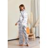 Ekouaer Pajamas For Women Set Silk Pjs 2 Piece Satin Sleepwear Long Sleeve Button Down Lounge Sets With Pant(Black Rabbit)