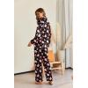 Ekouaer Pajamas For Women Set Silk Pjs 2 Piece Satin Sleepwear Long Sleeve Button Down Lounge Sets With Pant(Black With Santa Claus)