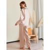 Ekouaer Pajamas For Women Set Silk Pjs 2 Piece Satin Sleepwear Long Sleeve Button Down Lounge Sets With Pant(Champagne)