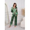 Ekouaer Pajamas For Women Set Silk Pjs 2 Piece Satin Sleepwear Long Sleeve Button Down Lounge Sets With Pant(Christmas Green)