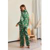 Ekouaer Pajamas For Women Set Silk Pjs 2 Piece Satin Sleepwear Long Sleeve Button Down Lounge Sets With Pant(Christmas Green)
