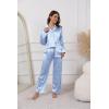 Ekouaer Pajamas For Women Set Silk Pjs 2 Piece Satin Sleepwear Long Sleeve Button Down Lounge Sets With Pant(Curvy)
