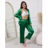 Ekouaer Pajamas For Women Set Silk Pjs 2 Piece Satin Sleepwear Long Sleeve Button Down Lounge Sets With Pant(Green)