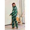 Ekouaer Pajamas For Women Set Silk Pjs 2 Piece Satin Sleepwear Long Sleeve Button Down Lounge Sets With Pant(Green With Tiger)