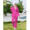 Ekouaer Pajamas For Women Set Silk Pjs 2 Piece Satin Sleepwear Long Sleeve Button Down Lounge Sets With Pant(Leopard Hot Pink)