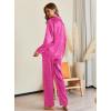 Ekouaer Pajamas For Women Set Silk Pjs 2 Piece Satin Sleepwear Long Sleeve Button Down Lounge Sets With Pant(Leopard Hot Pink)