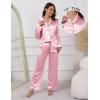 Ekouaer Pajamas For Women Set Silk Pjs 2 Piece Satin Sleepwear Long Sleeve Button Down Lounge Sets With Pant(Pink)