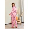 Ekouaer Pajamas For Women Set Silk Pjs 2 Piece Satin Sleepwear Long Sleeve Button Down Lounge Sets With Pant(Pink Bow)