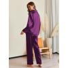 Ekouaer Pajamas For Women Set Silk Pjs 2 Piece Satin Sleepwear Long Sleeve Button Down Lounge Sets With Pant(Purple)
