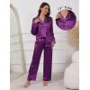 Ekouaer Pajamas For Women Set Silk Pjs 2 Piece Satin Sleepwear Long Sleeve Button Down Lounge Sets With Pant(Purple)