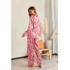 Ekouaer Pajamas For Women Set Silk Pjs 2 Piece Satin Sleepwear Long Sleeve Button Down Lounge Sets With Pant(Red Zebra Print)