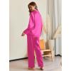 Ekouaer Pajamas For Women Set Silk Pjs 2 Piece Satin Sleepwear Long Sleeve Button Down Lounge Sets With Pant(Rose Red)