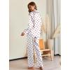 Ekouaer Pajamas For Women Set Silk Pjs 2 Piece Satin Sleepwear Long Sleeve Button Down Lounge Sets With Pant(White With Red Heart)