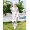 Ekouaer Pajamas For Women Set Silk Pjs 2 Piece Satin Sleepwear Long Sleeve Button Down Lounge Sets With Pant(White With Red Heart)