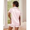 Ekouaer Pajamas for Women Set Silk Satin Pjs Button Down Sleepwear Summer Loungewear Top and Shorts Lounge Set S-XXL(Champagne)