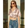 Ekouaer Pajamas for Women Set Silk Satin Pjs Button Down Sleepwear Summer Loungewear Top and Shorts Lounge Set S-XXL(Champagne-2)