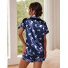 Ekouaer Pajamas for Women Set Silk Satin Pjs Button Down Sleepwear Summer Loungewear Top and Shorts Lounge Set S-XXL(Christmas Polar Bear)