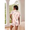 Ekouaer Pajamas for Women Set Silk Satin Pjs Button Down Sleepwear Summer Loungewear Top and Shorts Lounge Set S-XXL(White Crane)