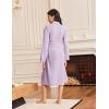 Ekouaer Robes for Women Long Sleeves Bathrobe V Neck Cozy Housecoat Lightweight Fleece Robe with Pockets S-XXL(Lavender)