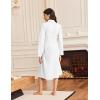 Ekouaer Robes for Women Long Sleeves Bathrobe V Neck Cozy Housecoat Lightweight Fleece Robe with Pockets S-XXL(White)