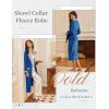 Ekouaer Robes for Women Soft Long Bathrobe Lightweight Fleece Shawl Collar Spa Robe Cozy Sleepwear with Pockets S-XXL(Deep Blue/Light Gray)