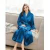 Ekouaer Robes for Women Soft Long Bathrobe Lightweight Fleece Shawl Collar Spa Robe Cozy Sleepwear with Pockets S-XXL(Lake Blue)