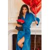 Ekouaer Robes for Women Soft Long Bathrobe Lightweight Fleece Shawl Collar Spa Robe Cozy Sleepwear with Pockets S-XXL(Lake Blue)
